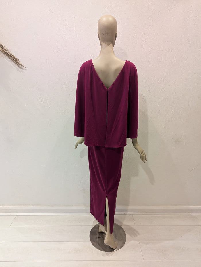 Monsoon Raspberry Cara Cape dress 14 RRP £90
