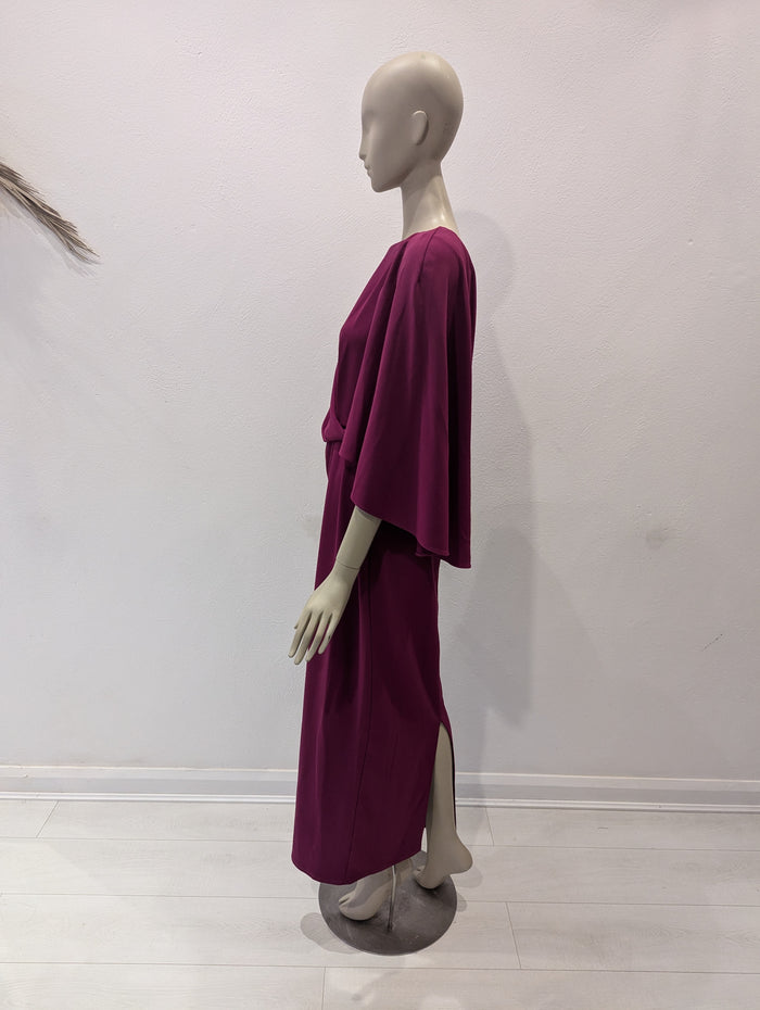 Monsoon Raspberry Cara Cape dress 14 RRP £90