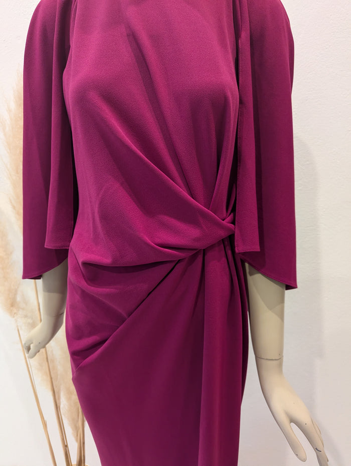 Monsoon Raspberry Cara Cape dress 14 RRP £90