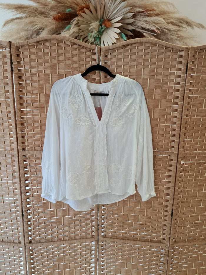 Monsoon White Blouse Small