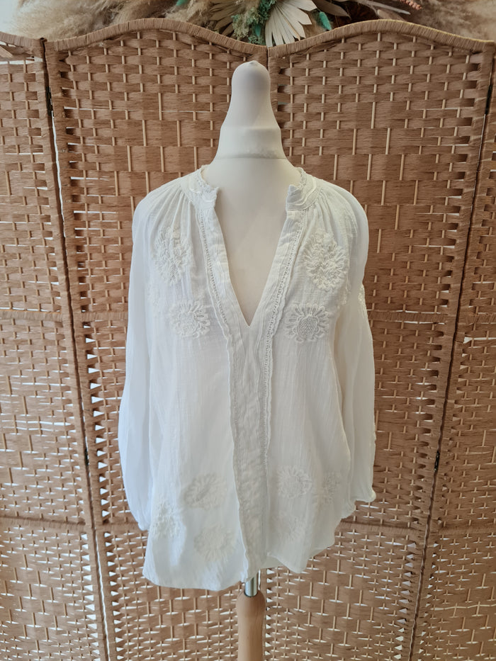Monsoon White Blouse Small