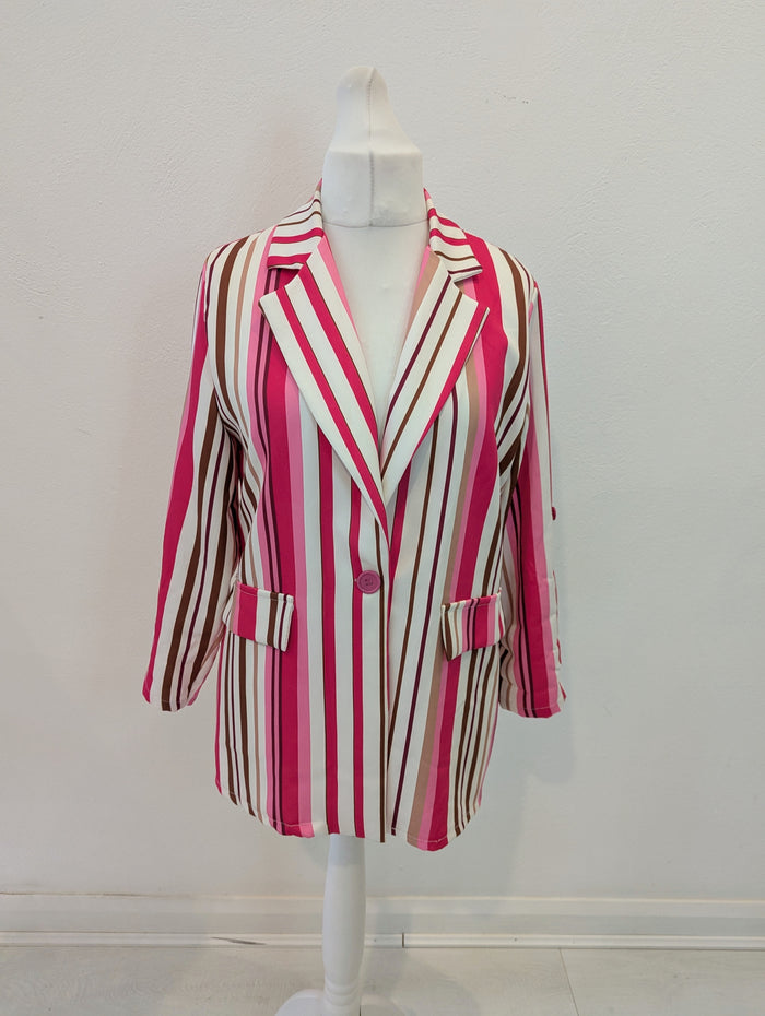 Moolberry pink stripe blazer M