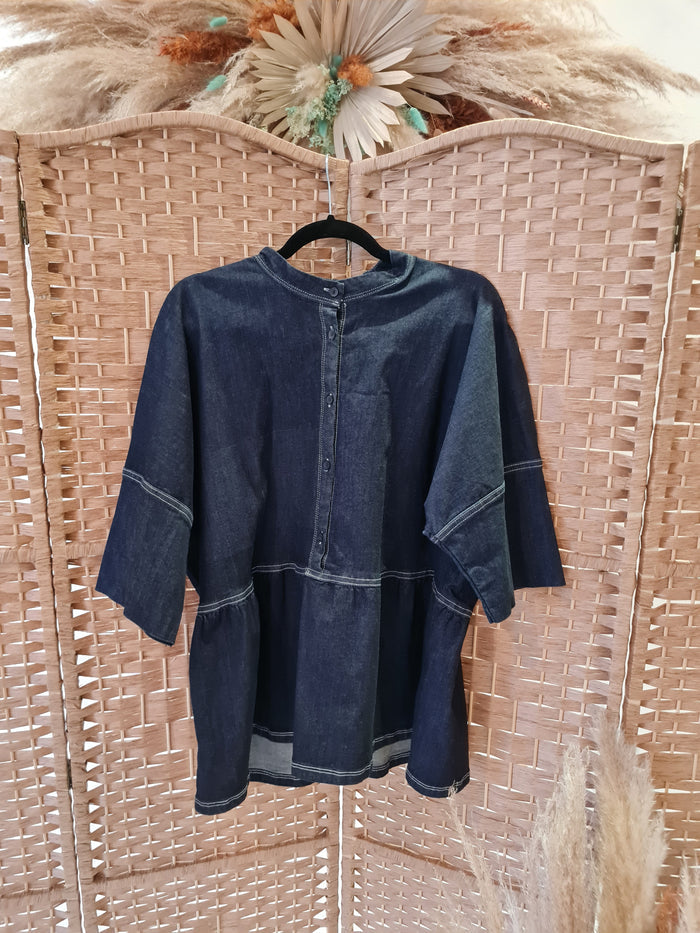 Morrison Denim Peplum Top L