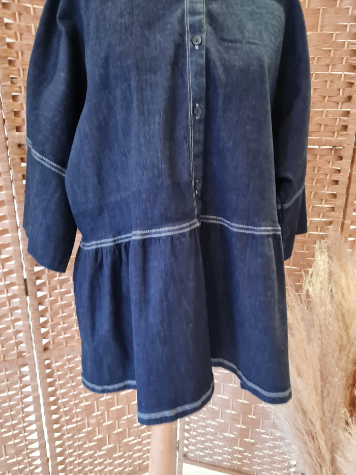 Morrison Denim Peplum Top L
