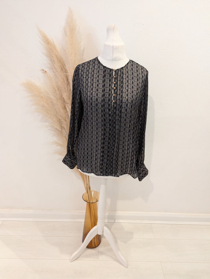 Mos Mosh Black/ Gold Blouse S