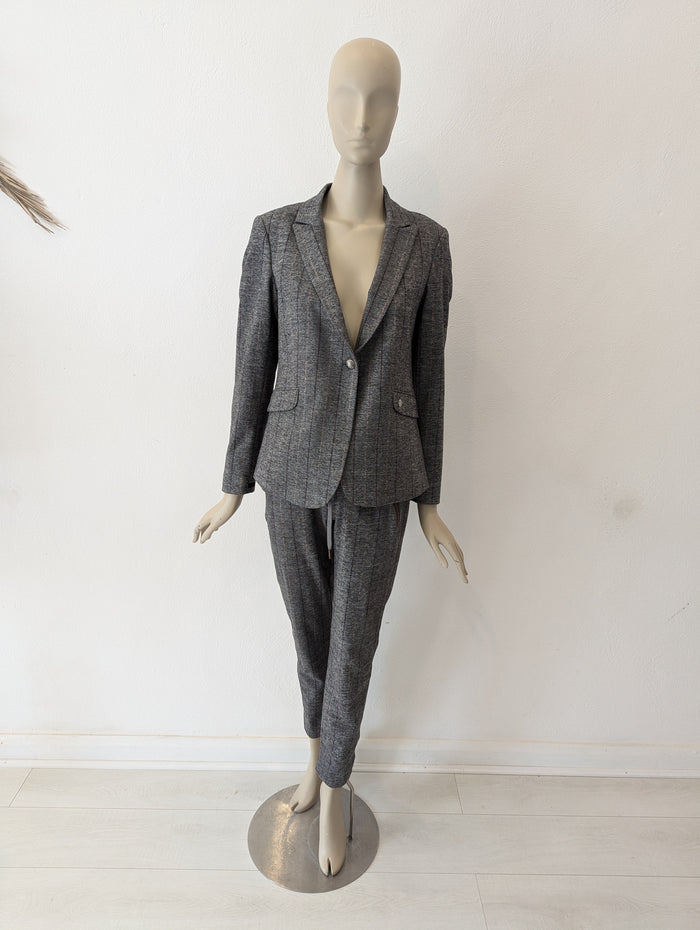 Mos Mosh Grey Stripe Trouser Suit Size 8