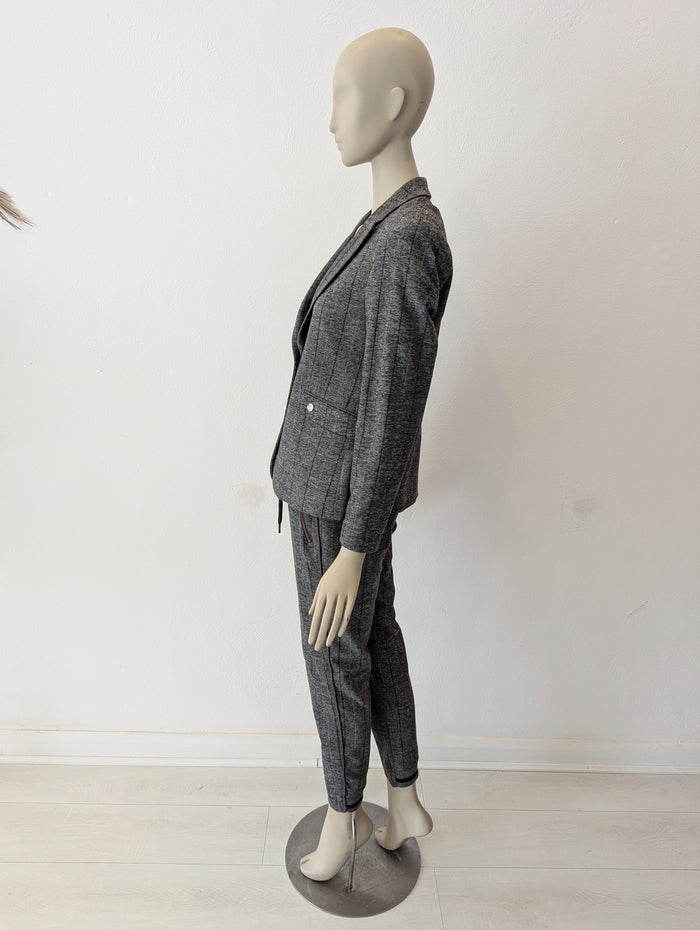 Mos Mosh Grey Stripe Trouser Suit Size 8