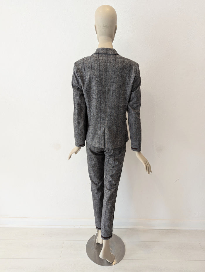 Mos Mosh Grey Stripe Trouser Suit Size 8