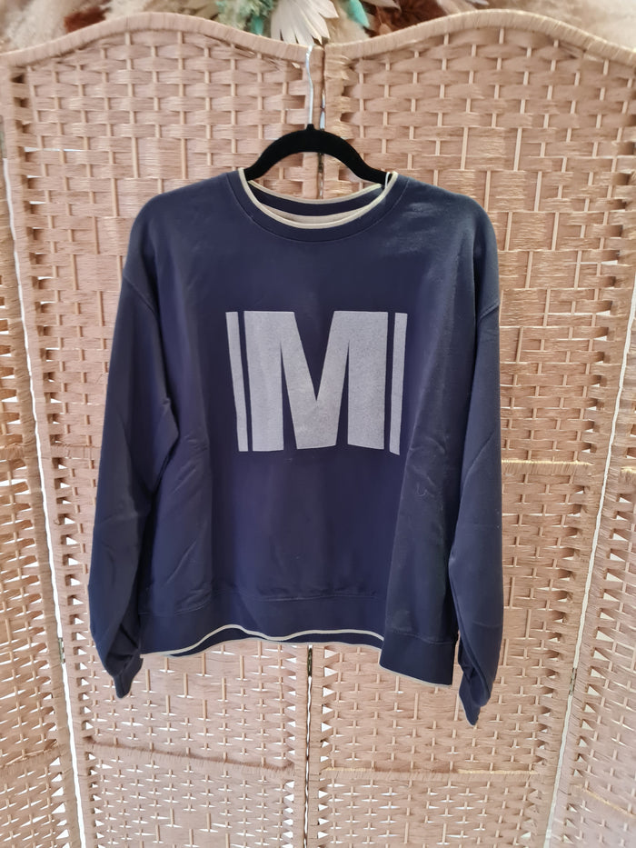 Mos Mosh Navy Sweater M