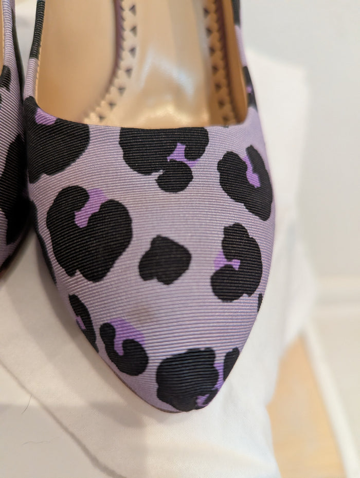 Moschino Cheap & Chic Purple Animal Print Heels 6