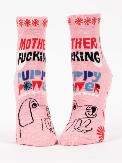 Mother Fucker Puppy Power W-Ankle Socks BLUEQ