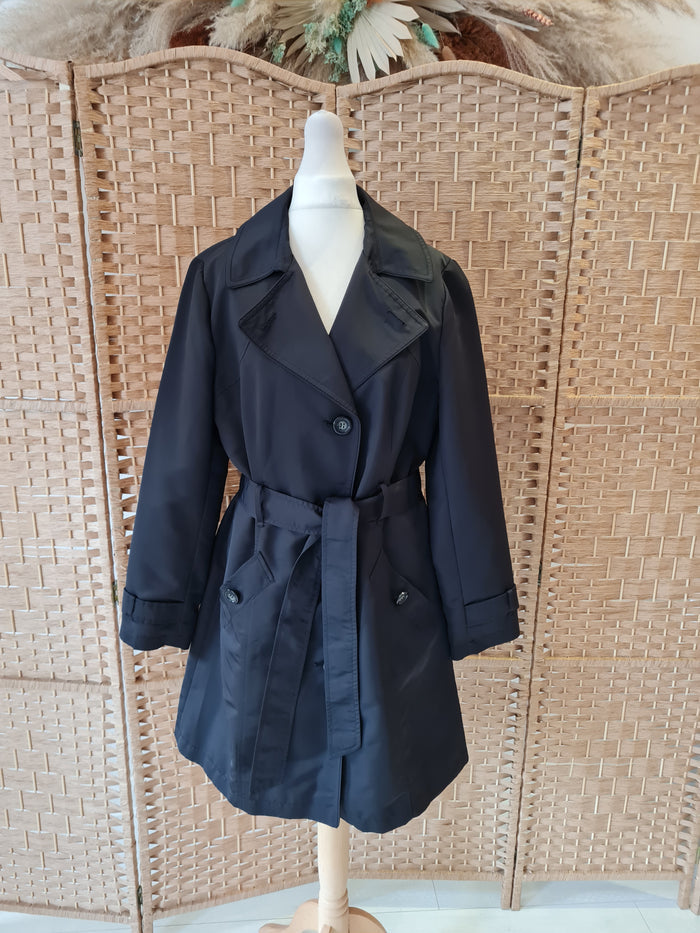 M&S Black Trench Size 12