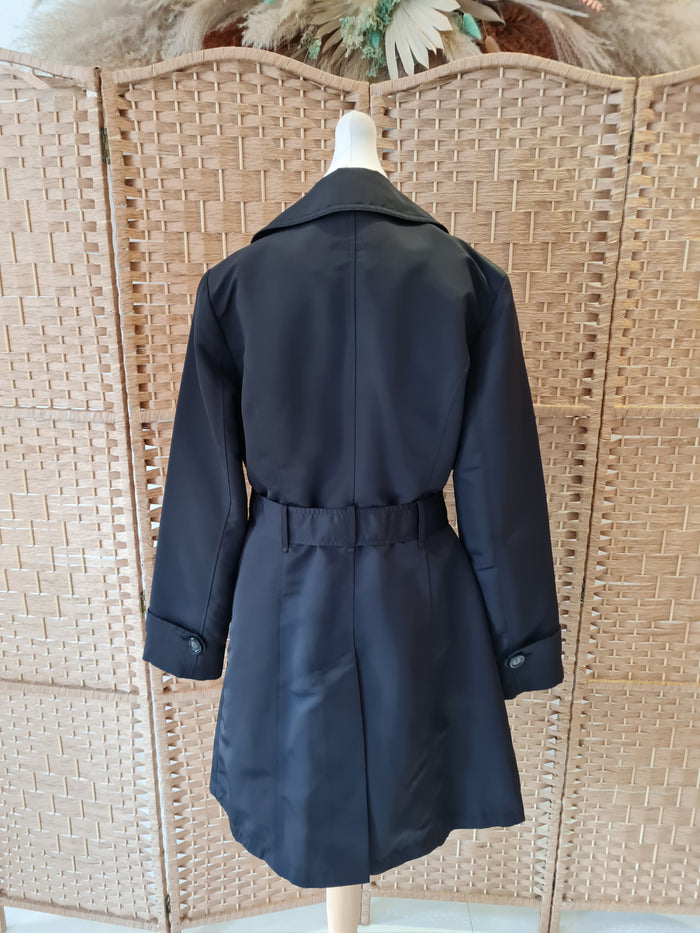 M&S Black Trench Size 12