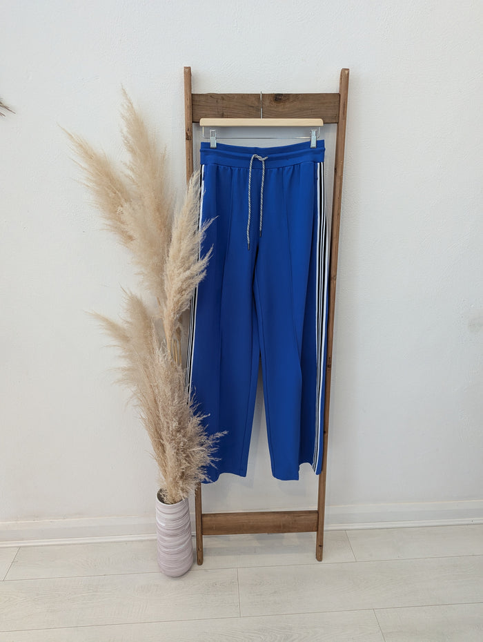 M&S Blue Stripe Wide Joggers NWT Size 10 Long