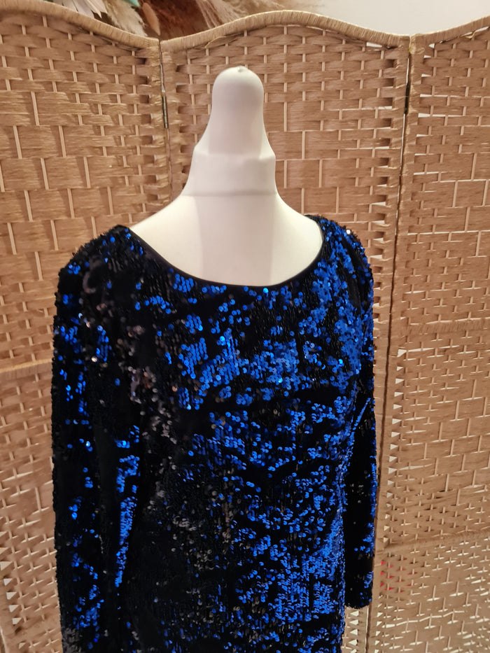 M&S Collection Cobalt Sequin Dress 10