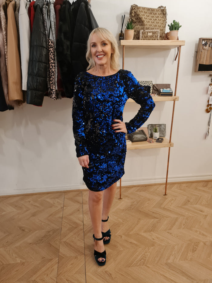 M&S Collection Cobalt Sequin Dress 10