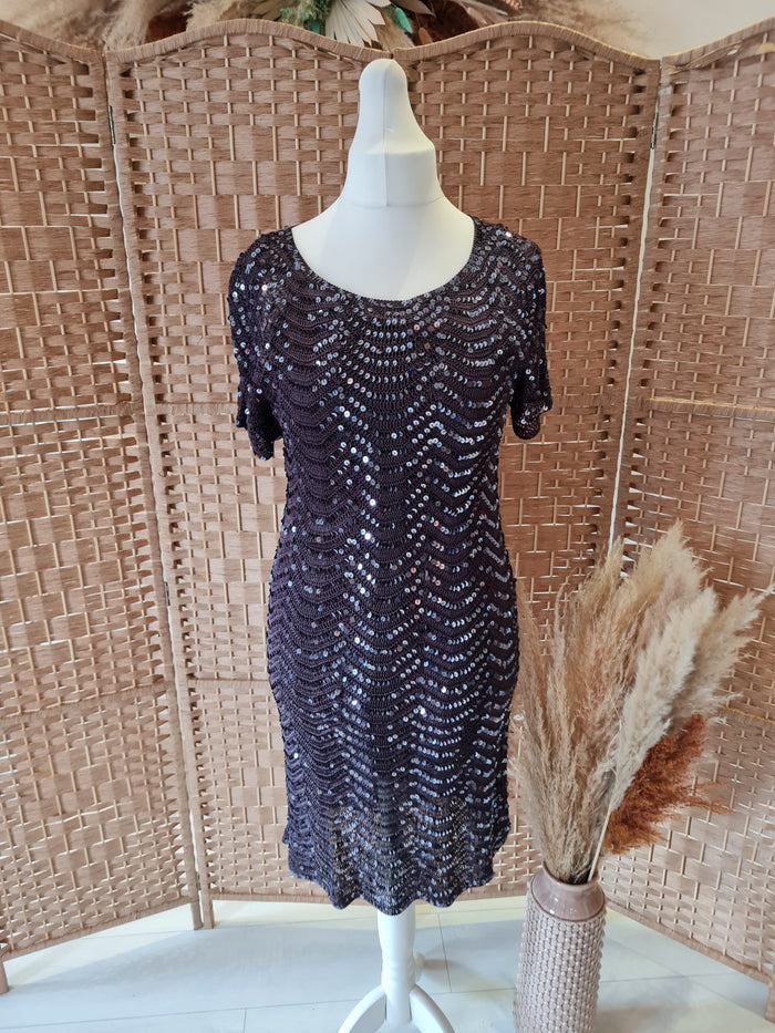 M&S Crochet sequin Dress 16 New