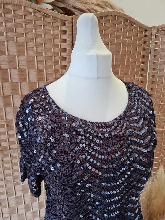 M&S Crochet sequin Dress 16 New