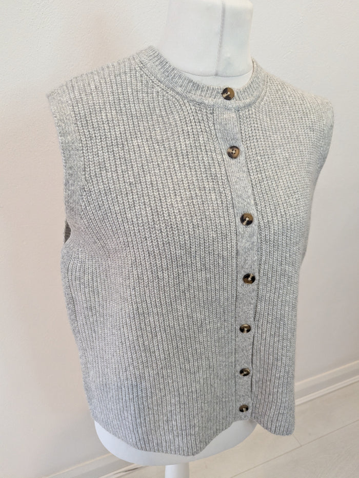 M&S Grey Button Vest L