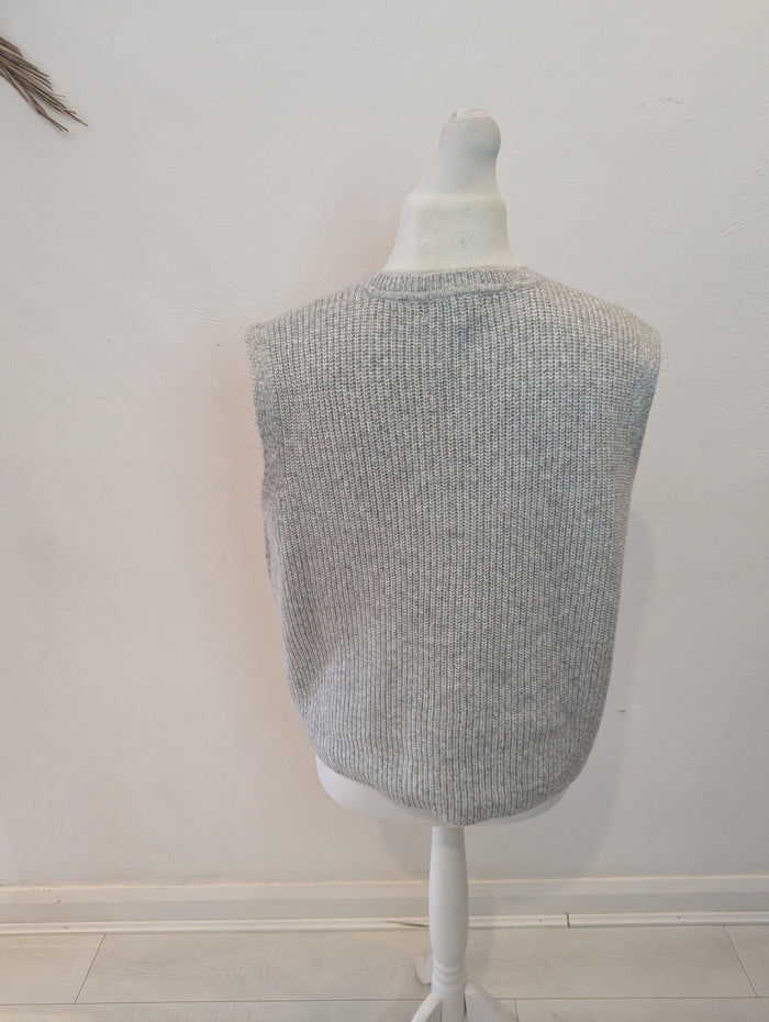 M&S Grey Button Vest L