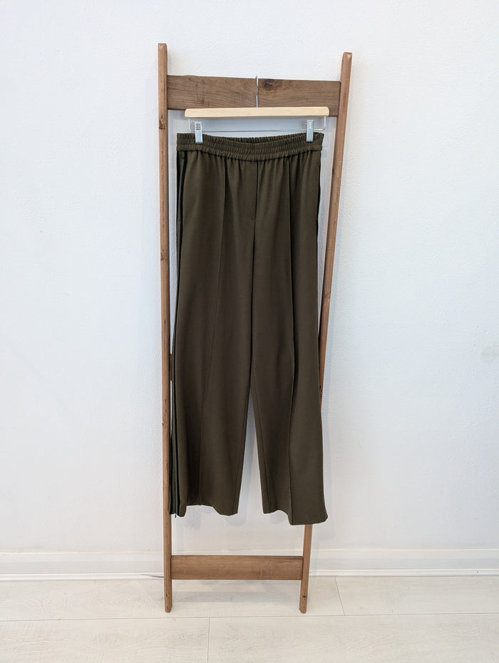 M&S Khaki Stripe Jogger Size 12 Long