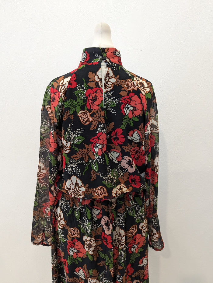 M&S Red floral Maxi 10