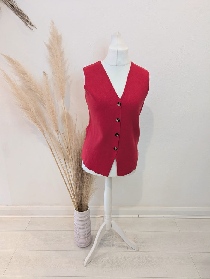 M&S Red sweater Vest M
