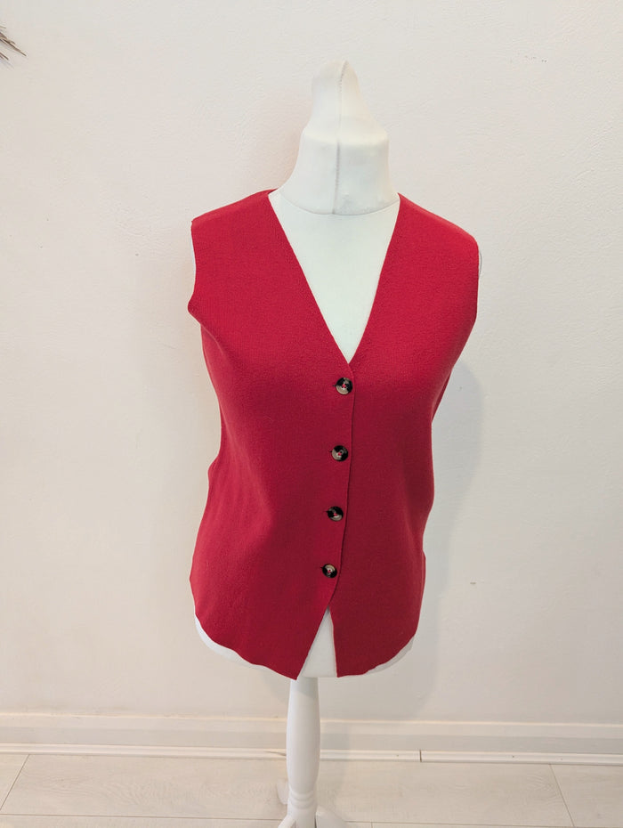 M&S Red sweater Vest M