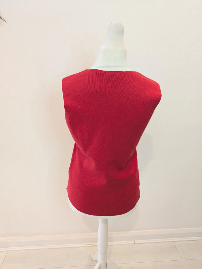 M&S Red sweater Vest M