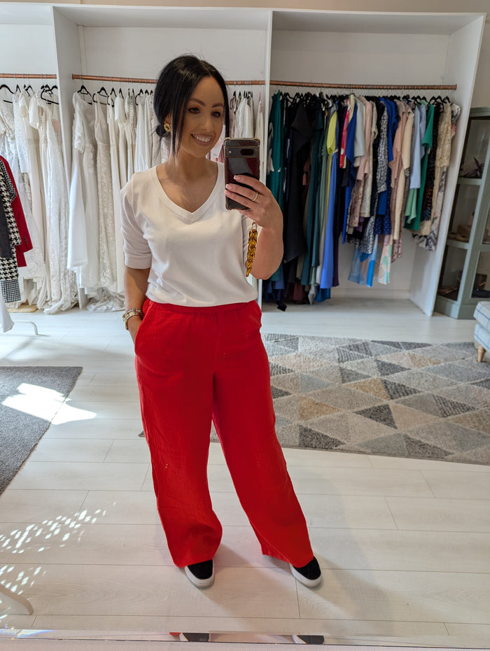 M&S Red Trousers 12