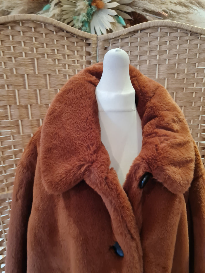 M&S Tan fur Jacket 22 New £59