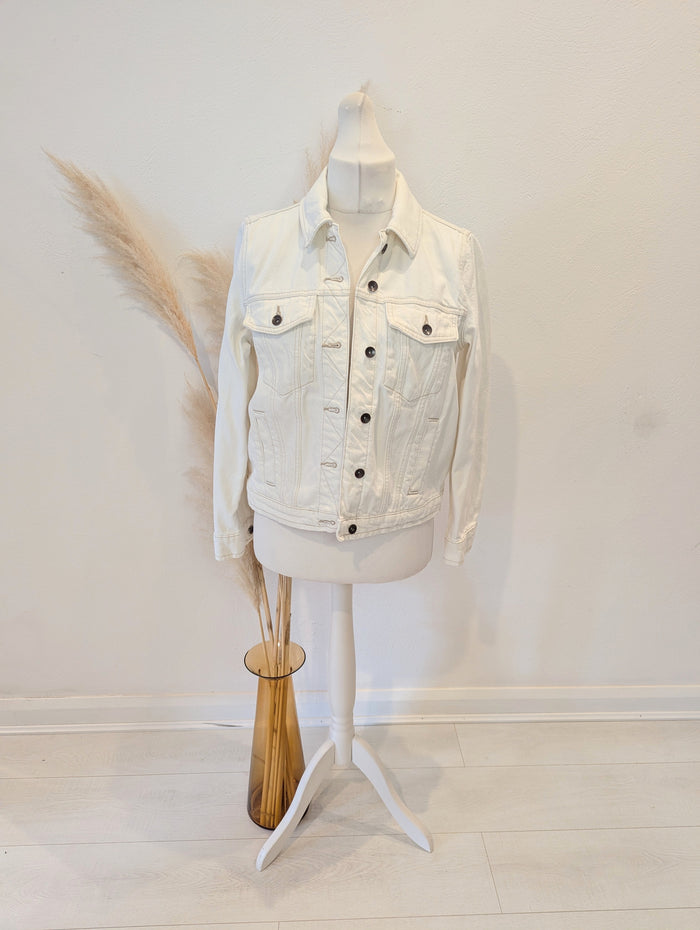 M&S White Canvas Jacket 12