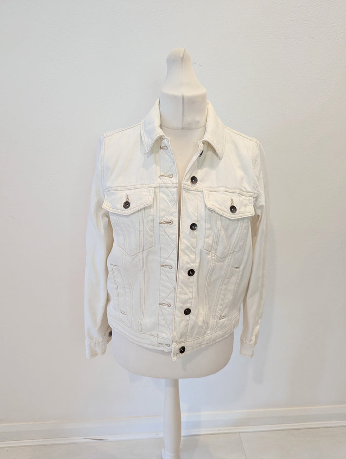M&S White Canvas Jacket 12