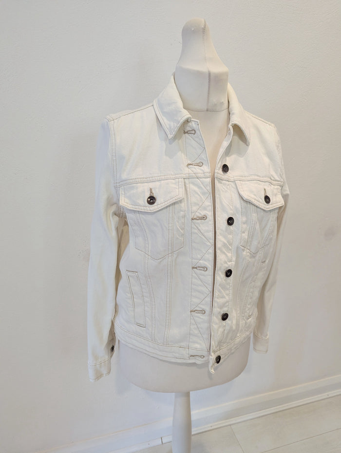 M&S White Canvas Jacket 12