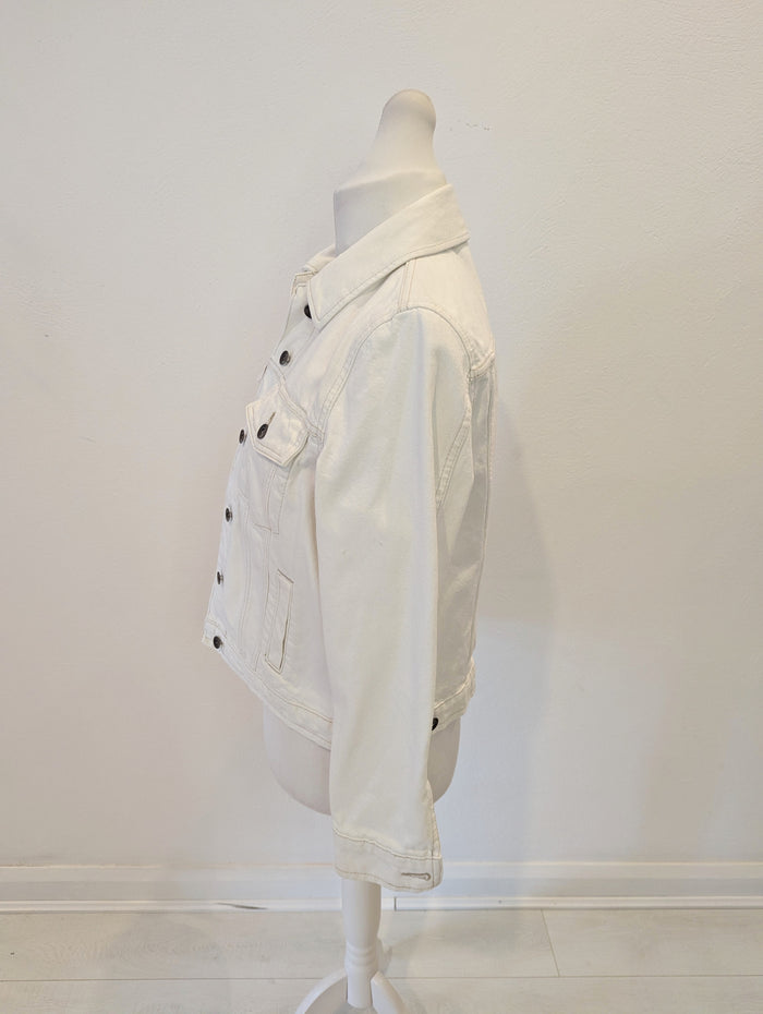 M&S White Canvas Jacket 12
