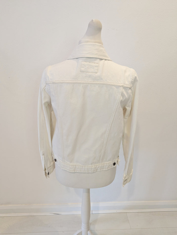 M&S White Canvas Jacket 12
