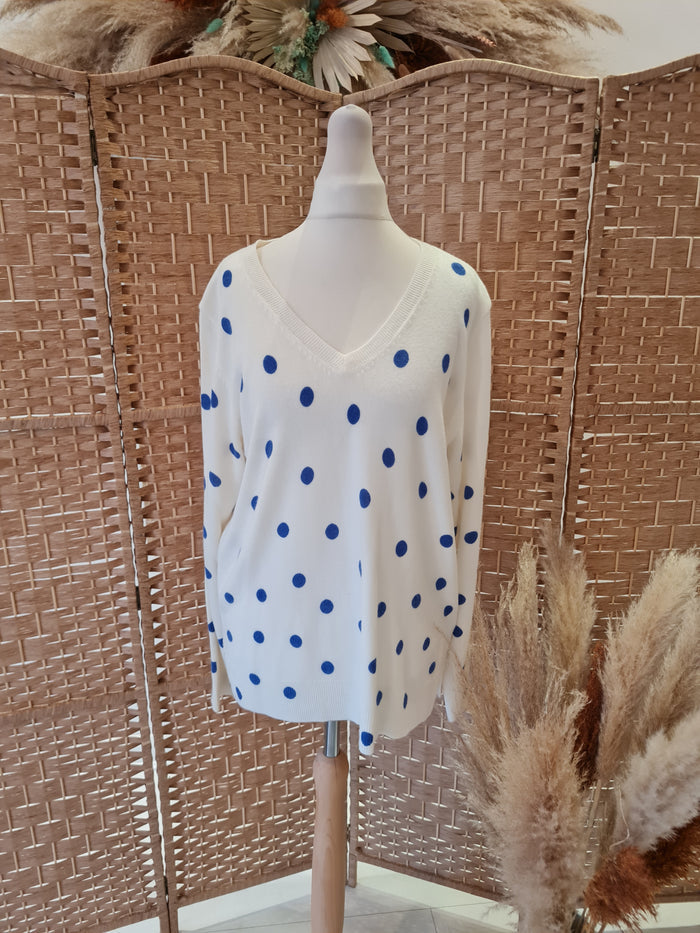 M&S White spot Jumper 16