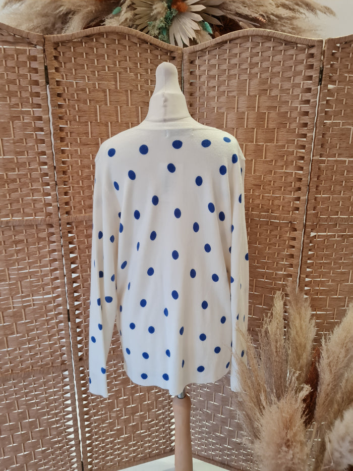 M&S White spot Jumper 16
