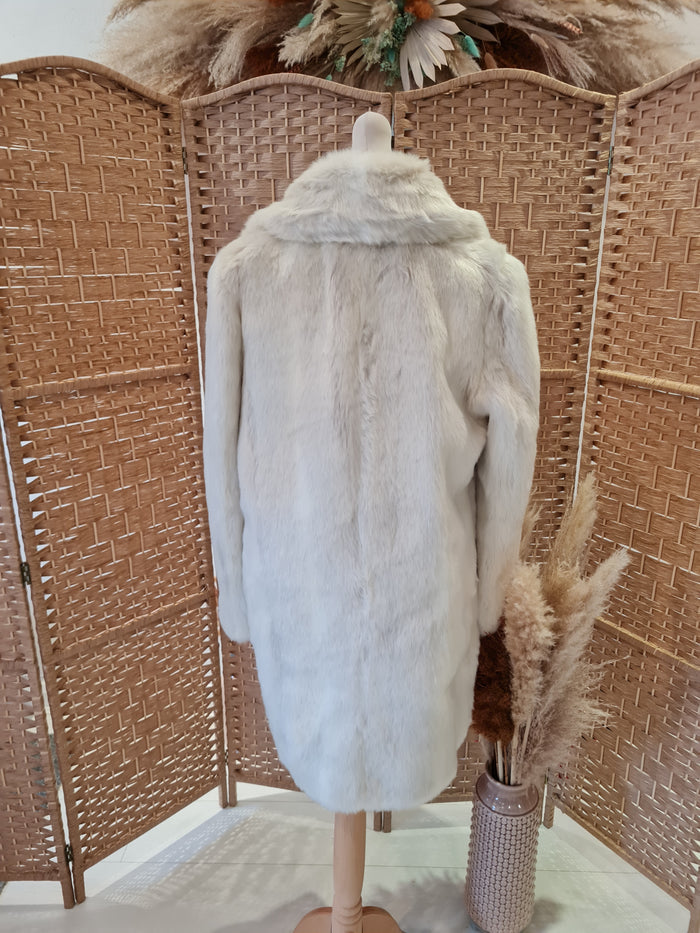 M&S Winter white fur coat 8