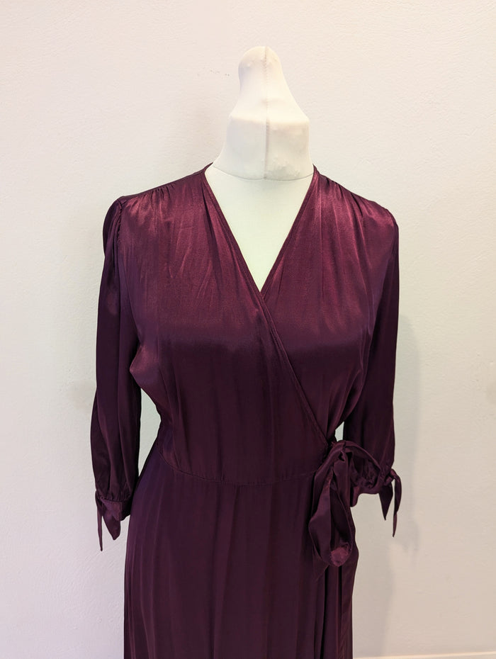 M&S x Ghost Burgundy Wrap Dess 14 NWT £79