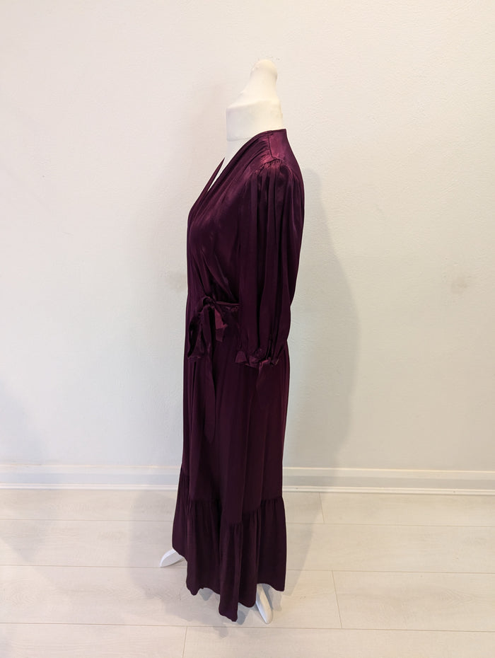 M&S x Ghost Burgundy Wrap Dess 14 NWT £79