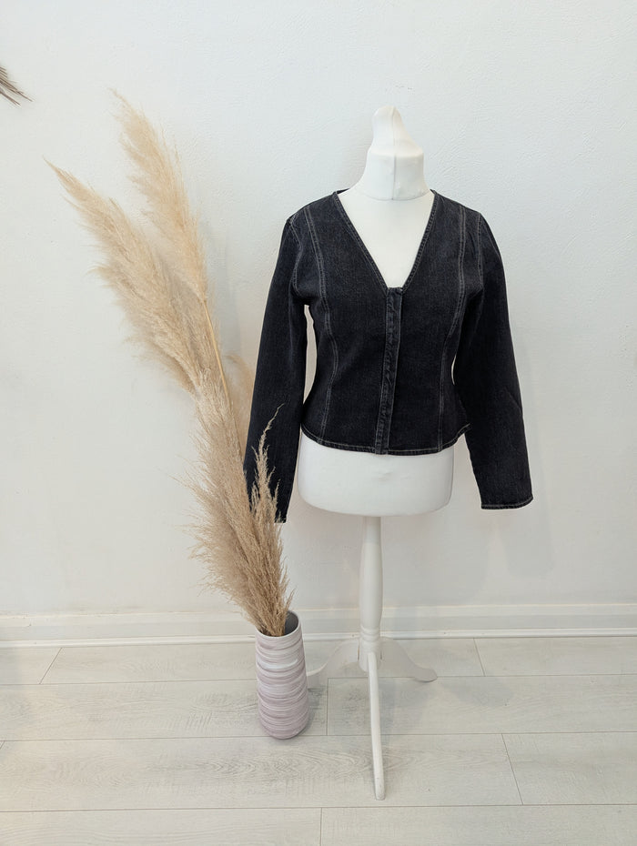 MSCH Copenhagen Black Wash Denim Jacket NWT £110