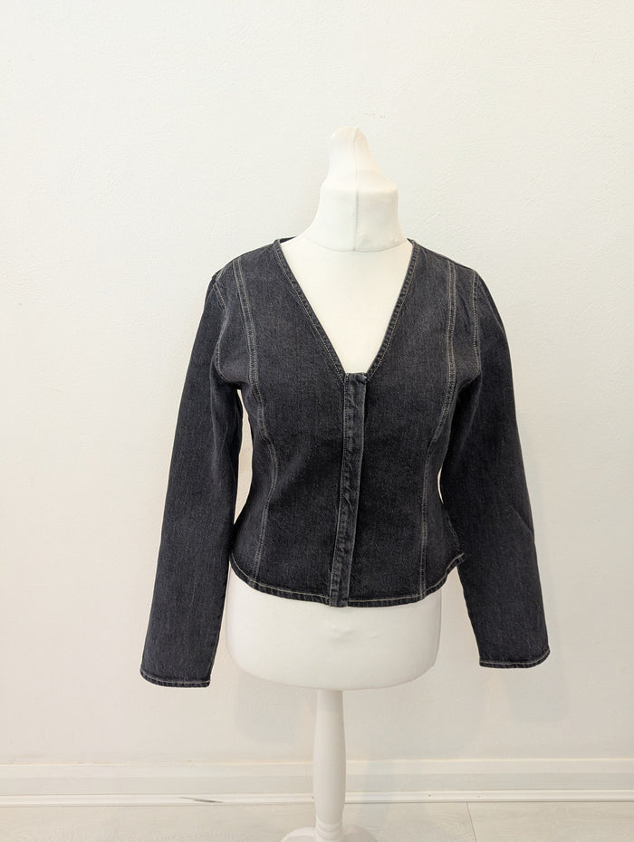 MSCH Copenhagen Black Wash Denim Jacket NWT £110