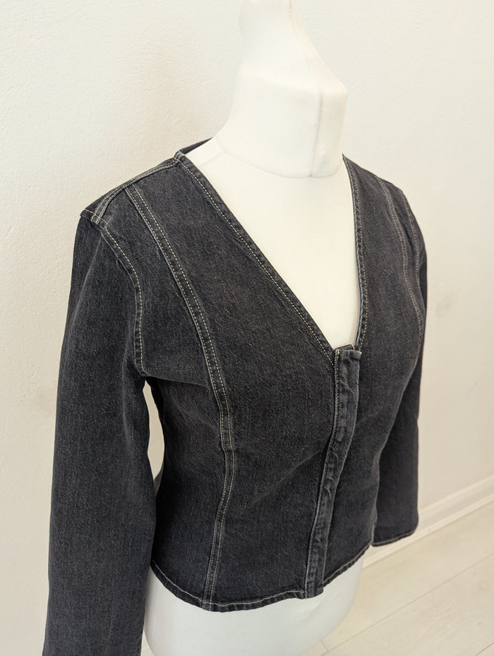 MSCH Copenhagen Black Wash Denim Jacket NWT £110