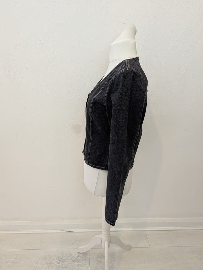 MSCH Copenhagen Black Wash Denim Jacket NWT £110