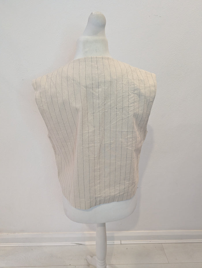 MSCH Copenhagen Cream Stripe Waistcoat M