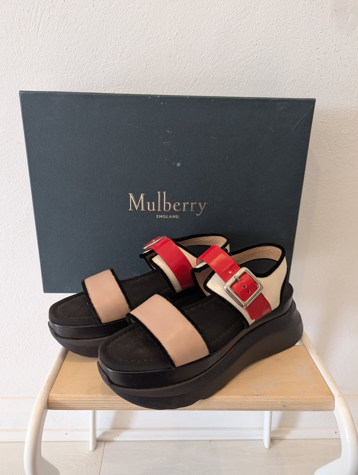 Mulberry Pink/Red Sandals 6 RRP £465