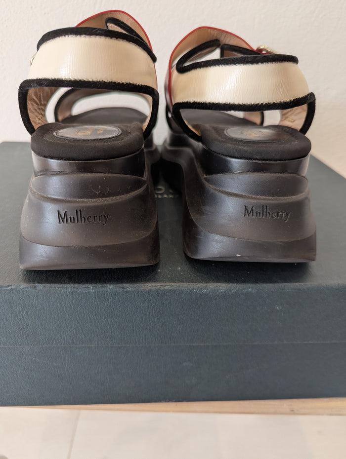 Mulberry Pink/Red Sandals 6 RRP £465
