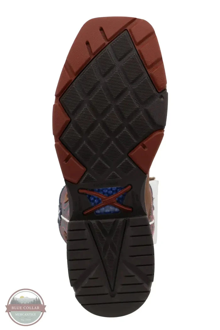 Twisted-X MXBAW01 Mocha and Navy Cross Alloy Toe Western Work Boot sole view