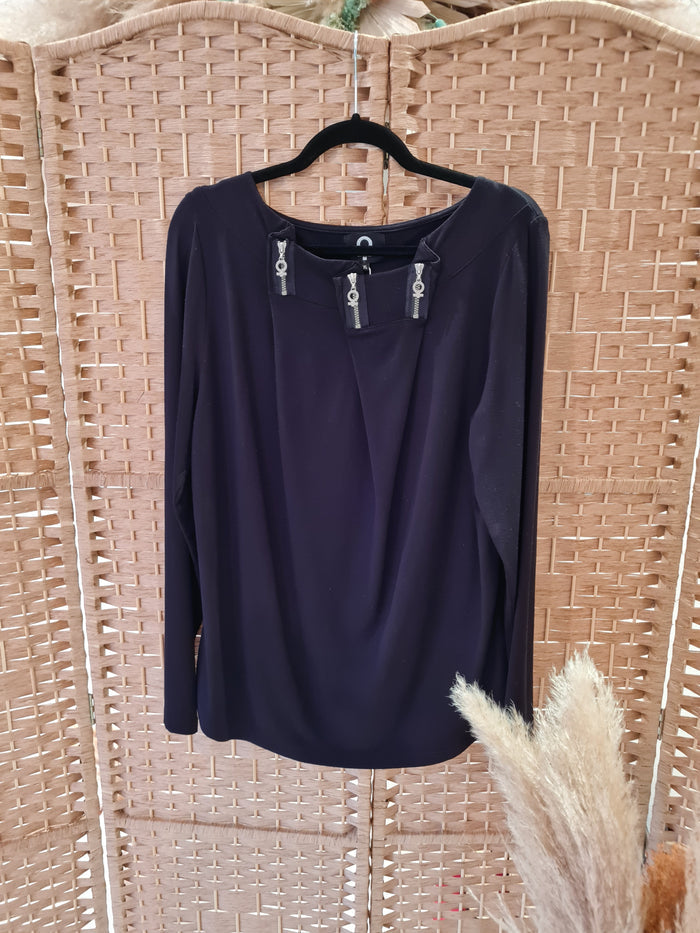 My Soul black zip detail jumper XL